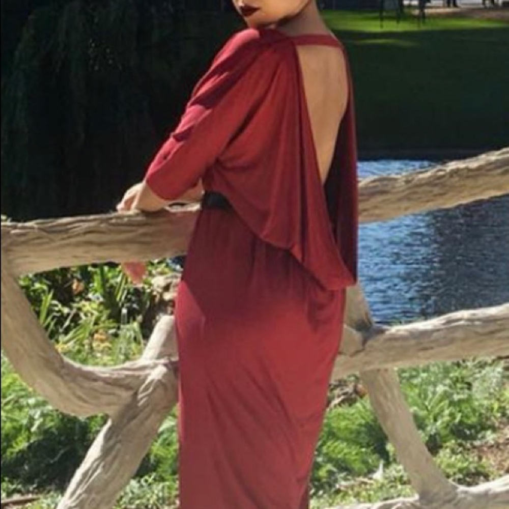 Swoop Backless Midi Dress